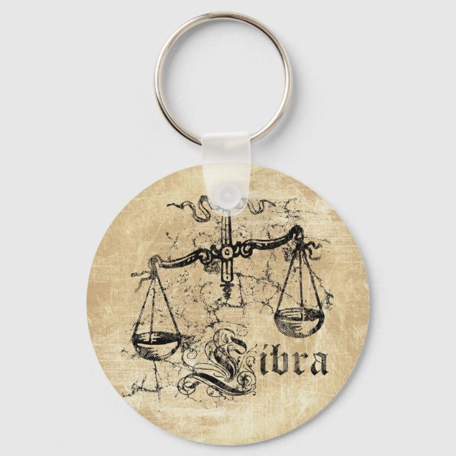 Vintage Zodiac Libra Keychain (Front)