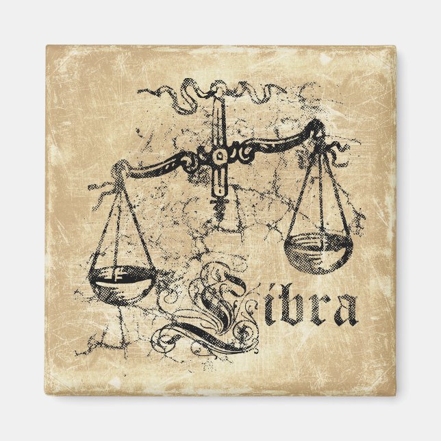 Vintage Zodiac Libra Magnet (Front)