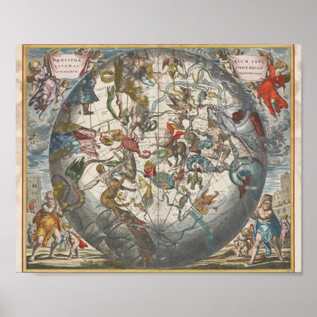 Vintage Zodiac Map Poster (Front)