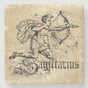 Vintage Zodiac Sagittarius Stone Coaster