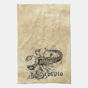 Vintage Zodiac Scorpio Kitchen Towel