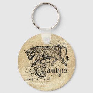 Vintage Zodiac Taurus Keychain