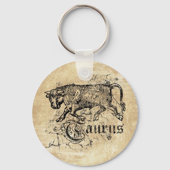 Vintage Zodiac Taurus Keychain (Front)