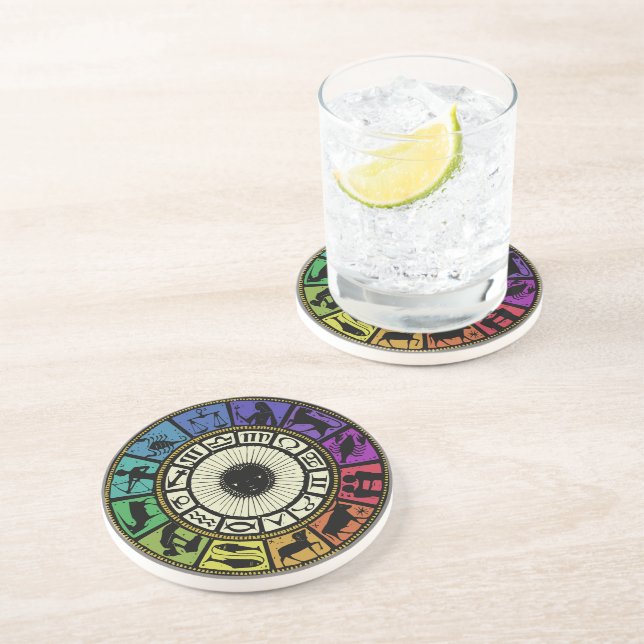 Vintage Zodiac Wheel Coaster (Side)