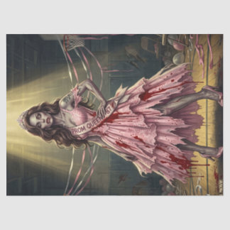 Vintage Zombie Queen Prom Night Decoupage Tissue Paper