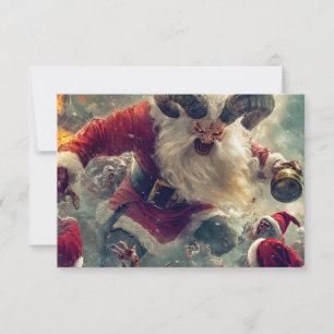 Vintage Zombie Santa Flat Greeting Card