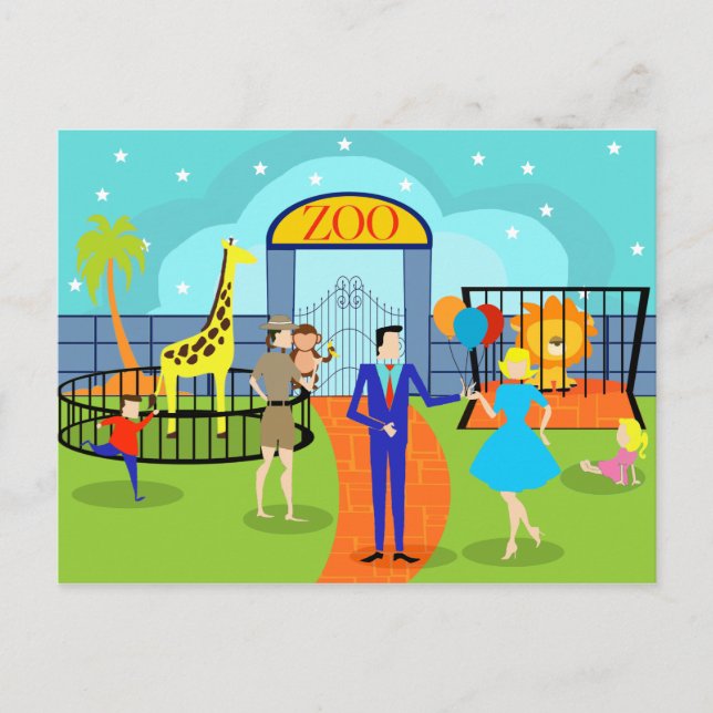 Vintage Zoo Postcard (Front)