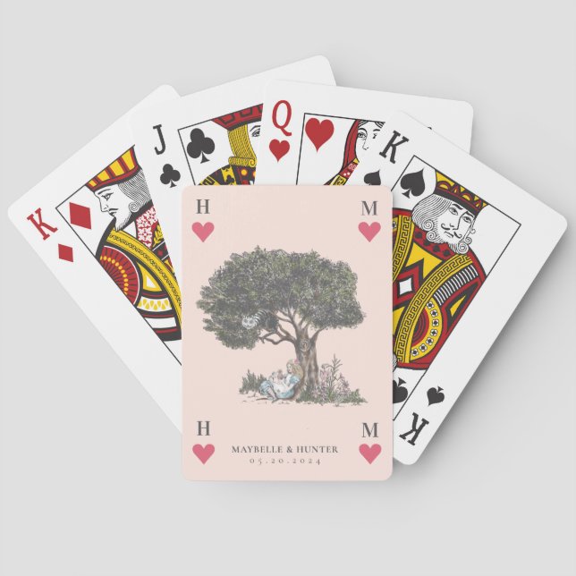 VintageAlice in Wonderland Heart Playing Cards (Back)