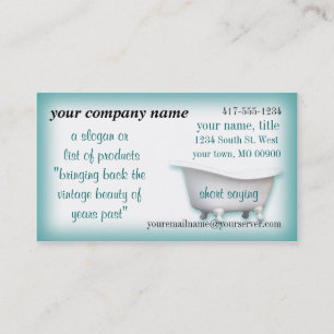 VintageBathtub2 Business Card-customize-choices Card