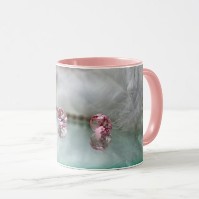 Vintagebeauty bobby pin jewellery feather teal pin mug (Front Right)