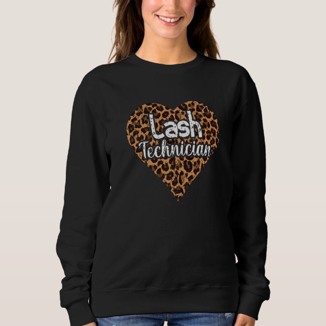 Vintagee Lash Technician Leopard Eyelash Lash Tech Sweatshirt (Front)
