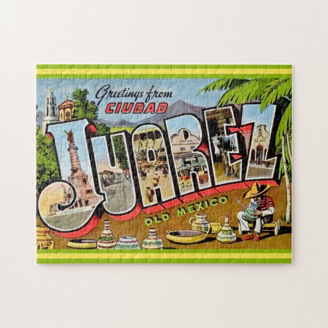 VintageJuarez Mexico 11x14  Jigsaw Puzzle (Horizontal)
