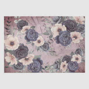 vintagemusic and flowers tissue paper