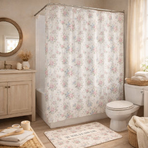 VintageRustic Shabby Chic Floral on Wood Farmhouse