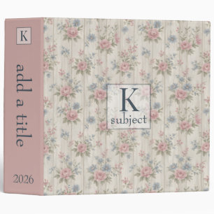 VintageRustic Shabby Chic Floral on Wood Farmhouse Binder