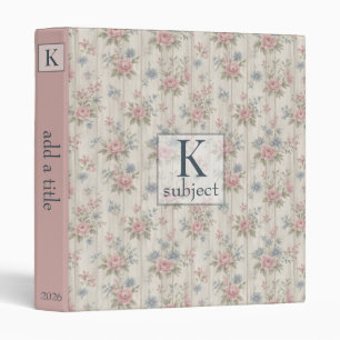 VintageRustic Shabby Chic Floral on Wood Farmhouse Binder