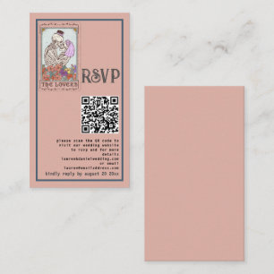 Vintages amateurs de Tarot rose QR Wedding Carte R