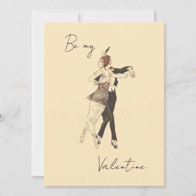 Vintages amoureux danser Carte Saint Valentin (Devant)