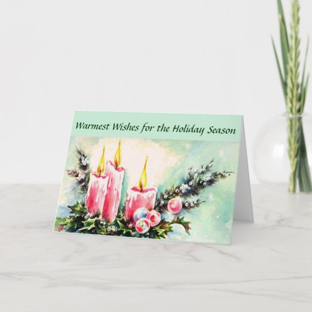 Vintages Christmas Candles greeting card (Front)