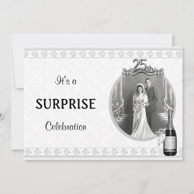 VintageSilver (25th) Anniversary Party invitations (Front)