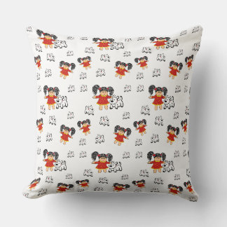 Vinted Black White Red Hand-drawn Throw Pillow