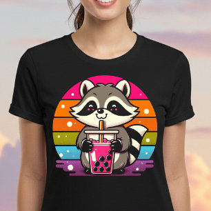 Vintege Cute Bubble Tea Racoon T-Shirt