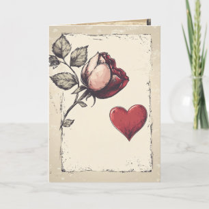 Vintgae Valentine's Day  Holiday Card