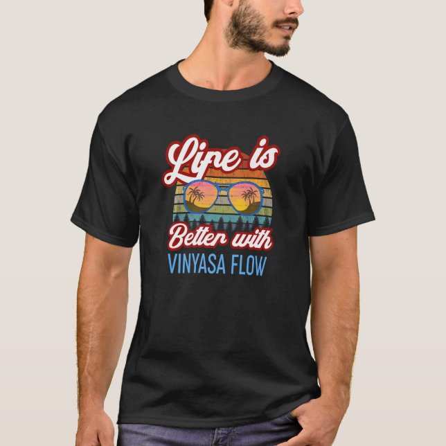 Vinyasa Flow Yoga Sunset  With Vinyasa Flow T-Shirt (Front)
