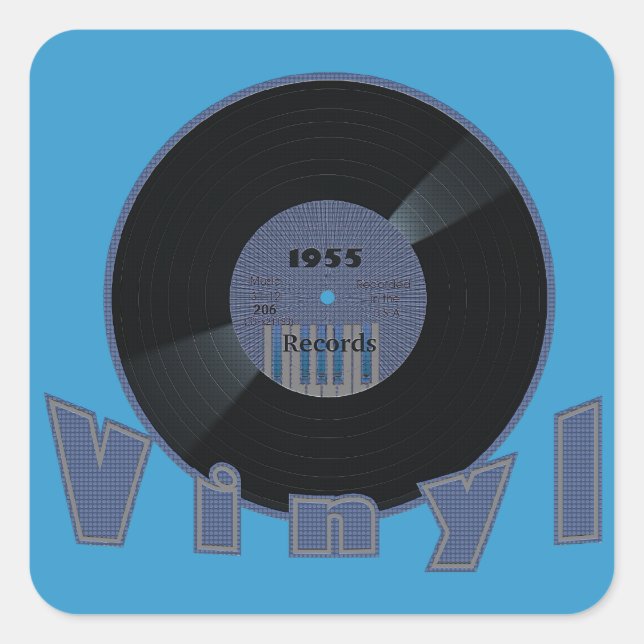 VINYL 33 RPM  SQUARE STICKER (Front)