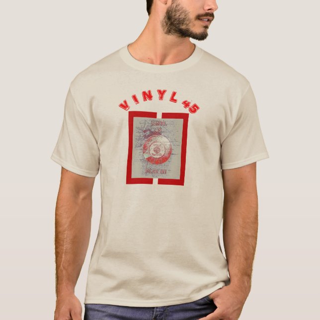 Vinyl 45 Red  T-Shirt (Front)