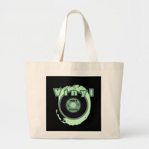 Vinyl Junkie Turntable Record Player 33 RPM Music Tote Bag