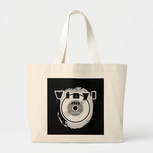 VINYL 45 RPM Record 1973 Large Tote Bag (Front)