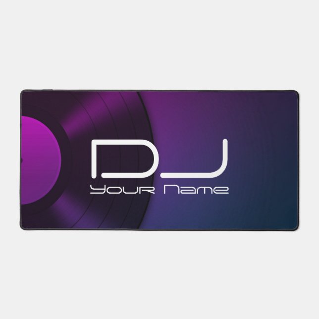 Vinyl Background DJ Desk Mat (Front)