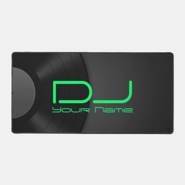 Vinyl Background DJ Desk Mat (Front)