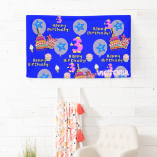 Vinyl Banner, Happy 3rd Birthday Banner, #3 Banner