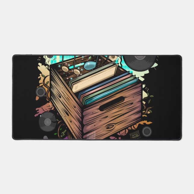 Vinyl Crate Music Desk Mat (Front)
