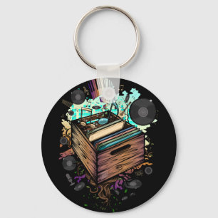 Vinyl Crate Music Keychain