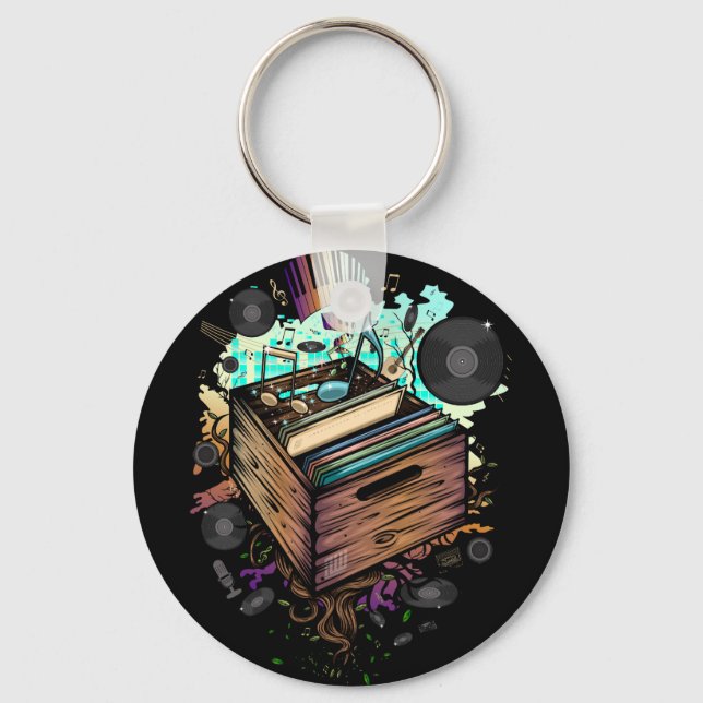 Vinyl Crate Music Keychain (Front)