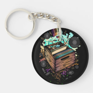 Vinyl Crate Music Keychain