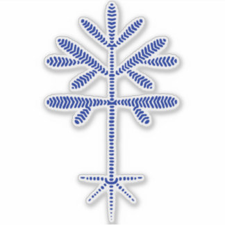 Vinyl Decal with a Blue Sapling