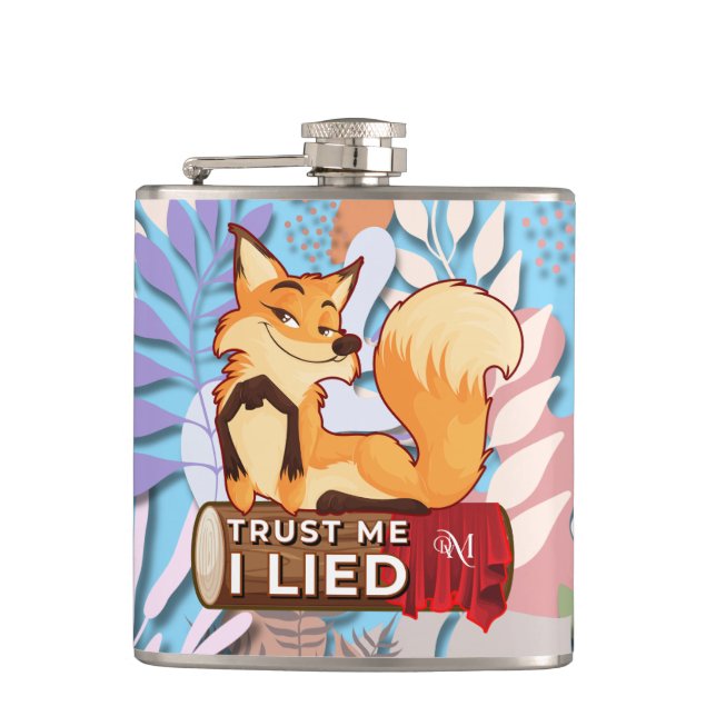 Vinyl Flask 6oz : Trust Me (light blue) (Front)