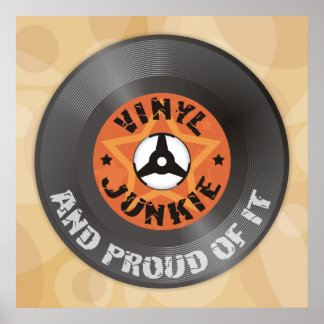 Vinyl Junkie - Et Fière de It poster beige