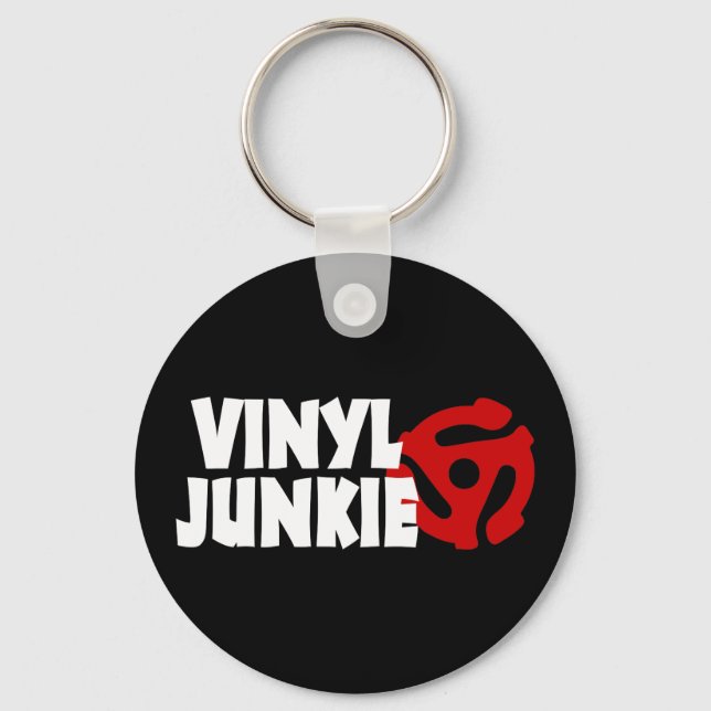 Vinyl Junkie Keychain (Front)