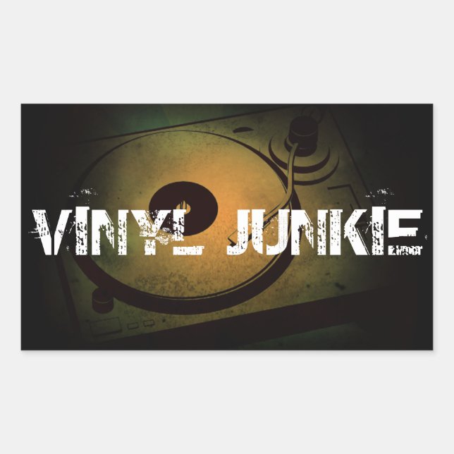 Vinyl Junkie Old Retro turn table Sticker (Front)