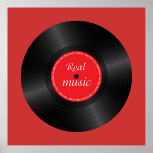 Vinyl long play disc poster