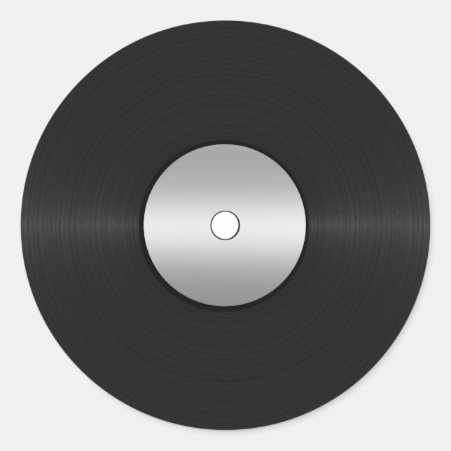 Vinyl-Look LP Record Classic Round Sticker (Front)