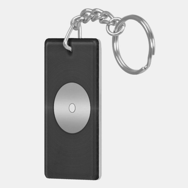 Vinyl-Look LP Record Keychain (Back Right)