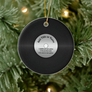 Vinyl LP Record Background Ceramic Ornament