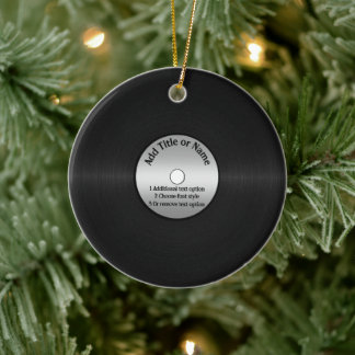 Vinyl LP Record Background Ceramic Ornament