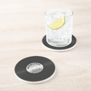 Vinyl LP Record Background Coaster